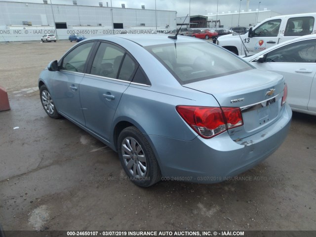 1G1PF5S90B7160694 - 2011 CHEVROLET CRUZE LT BLUE photo 3