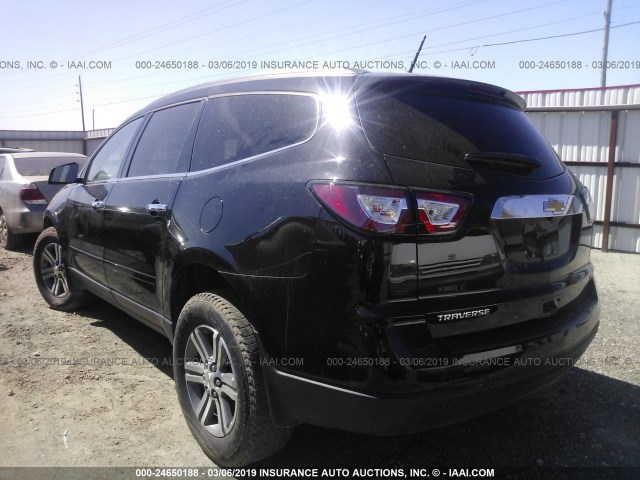 1GNKRGKD1HJ274151 - 2017 CHEVROLET TRAVERSE LT BLACK photo 3