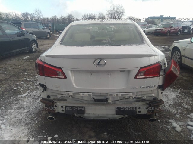 JTHCF5C24C5054316 - 2012 LEXUS IS WHITE photo 6