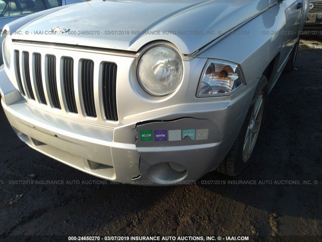 1J4FF47B39D217940 - 2009 JEEP COMPASS SPORT SILVER photo 6