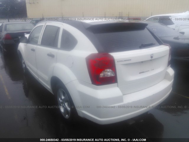 1B3HB28B27D511521 - 2007 DODGE CALIBER WHITE photo 3