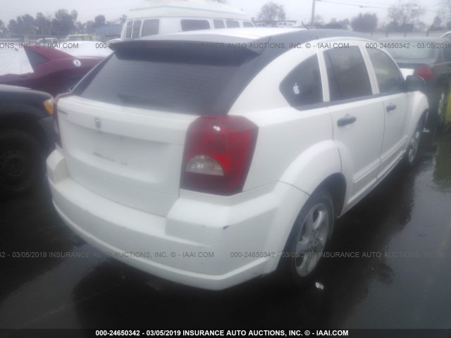 1B3HB28B27D511521 - 2007 DODGE CALIBER WHITE photo 4