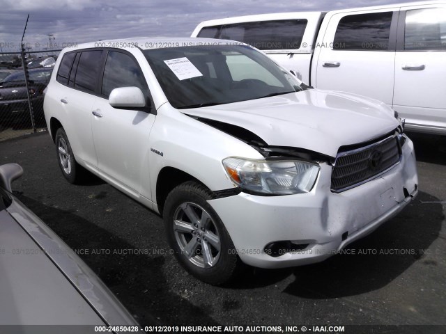 JTEEW41A992037080 - 2009 TOYOTA HIGHLANDER HYBRID WHITE photo 1