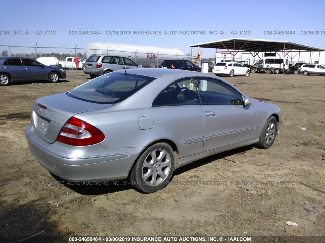 WDBTJ65J94F103255 - 2004 MERCEDES-BENZ CLK 320C SILVER photo 4