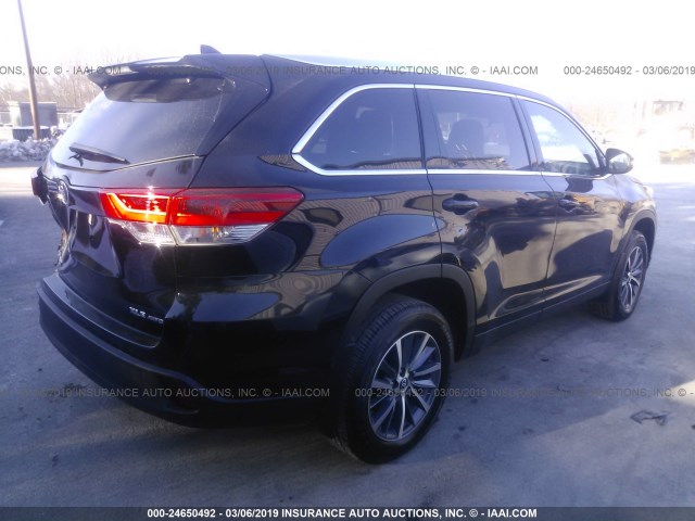 5TDJZRFH1KS565465 - 2019 TOYOTA HIGHLANDER SE/XLE BLACK photo 4