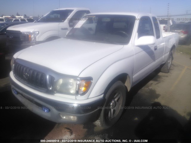 5TEVL52N41Z785126 - 2001 TOYOTA TACOMA XTRACAB WHITE photo 2