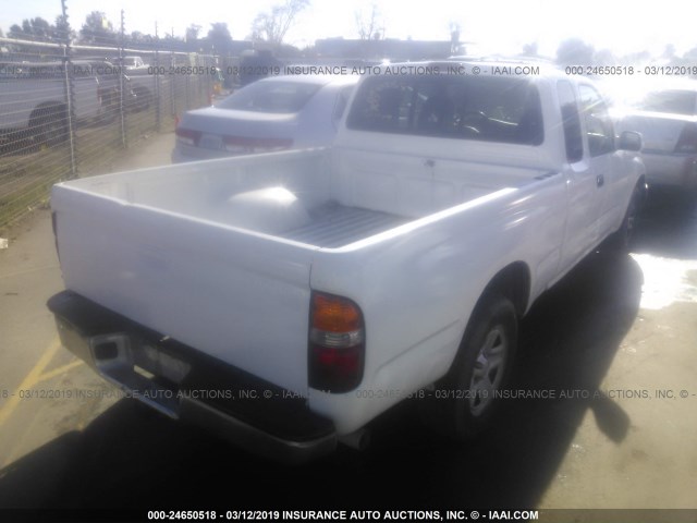 5TEVL52N41Z785126 - 2001 TOYOTA TACOMA XTRACAB WHITE photo 4