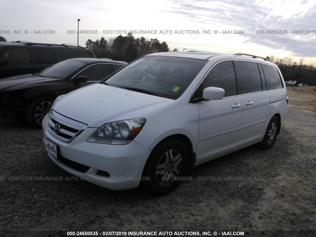 5FNRL38706B461274 - 2006 HONDA ODYSSEY EXL WHITE photo 2