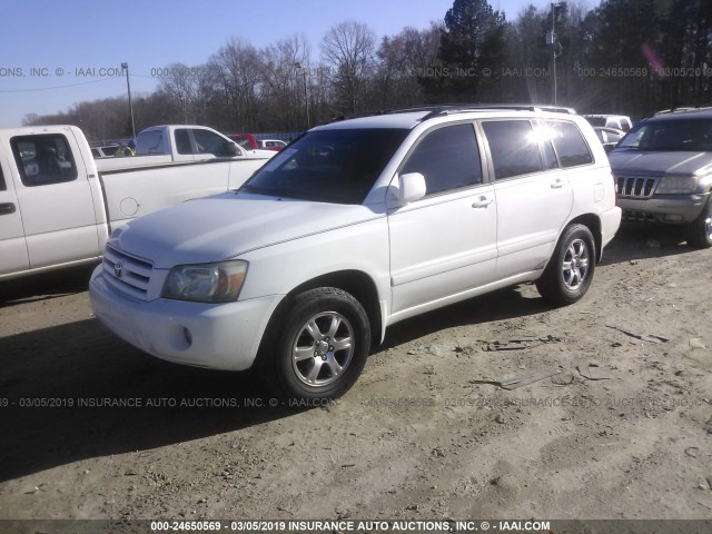 JTEDP21A550057216 - 2005 TOYOTA HIGHLANDER LIMITED WHITE photo 2