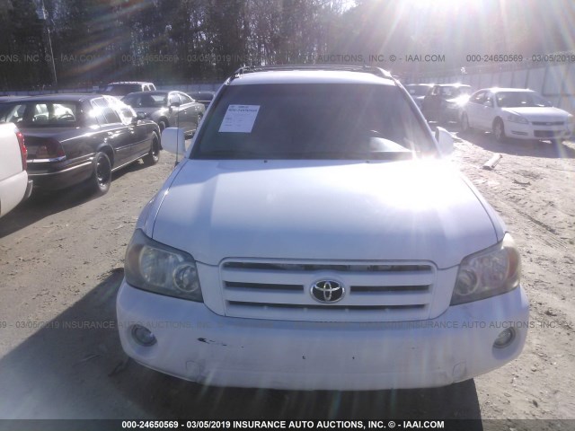 JTEDP21A550057216 - 2005 TOYOTA HIGHLANDER LIMITED WHITE photo 6