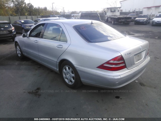 WDBNG70J51A150053 - 2001 MERCEDES-BENZ S 430 SILVER photo 3