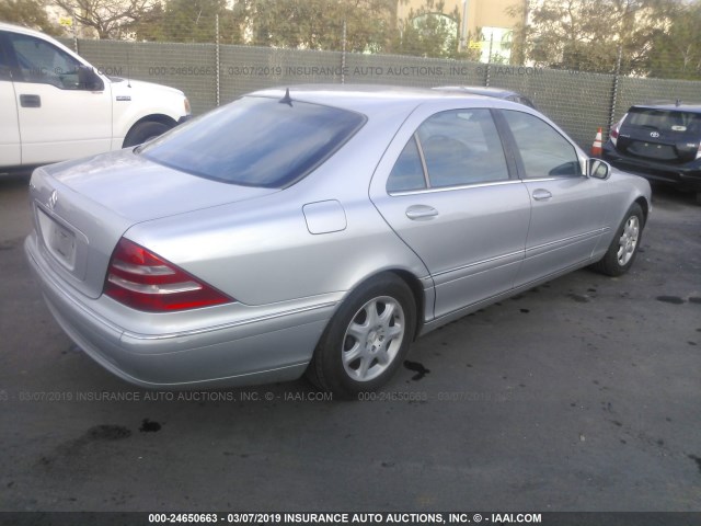 WDBNG70J51A150053 - 2001 MERCEDES-BENZ S 430 SILVER photo 4