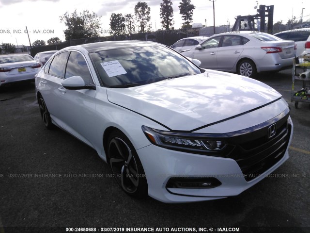 1HGCV1E37JA025515 - 2018 HONDA ACCORD SPORT WHITE photo 1