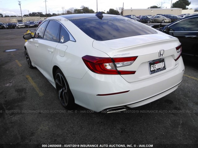 1HGCV1E37JA025515 - 2018 HONDA ACCORD SPORT WHITE photo 3