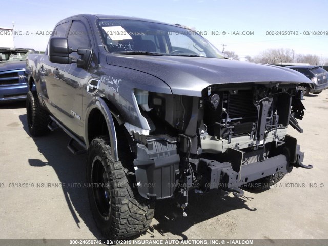 1N6AA1E57HN504200 - 2017 NISSAN TITAN SV/SL/PRO-4X/PLAT RES GRAY photo 1