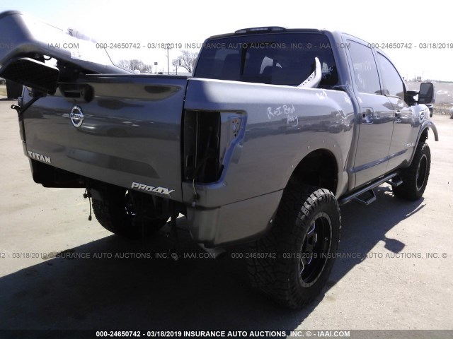 1N6AA1E57HN504200 - 2017 NISSAN TITAN SV/SL/PRO-4X/PLAT RES GRAY photo 4