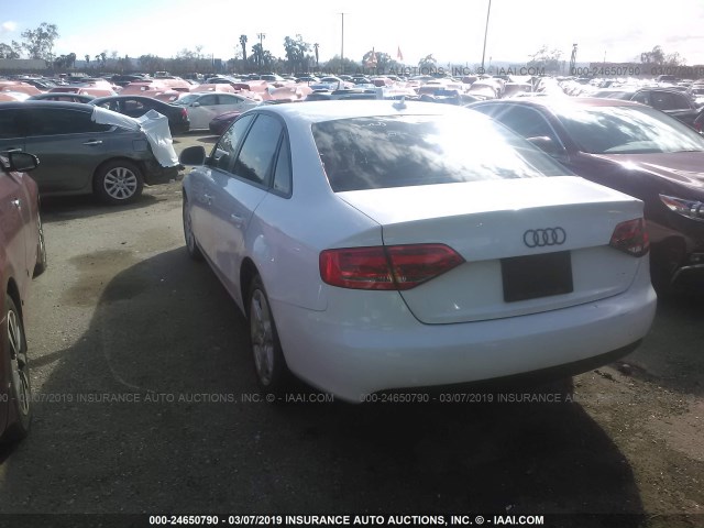 WAUJF78K59N049502 - 2009 AUDI A4 PREMIUM PLUS WHITE photo 3