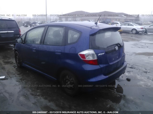 JHMGE8H50CC017784 - 2012 HONDA FIT SPORT BLUE photo 3