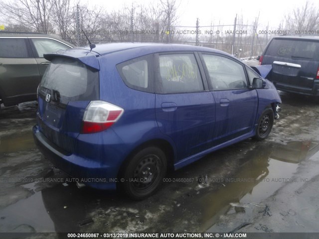 JHMGE8H50CC017784 - 2012 HONDA FIT SPORT BLUE photo 4