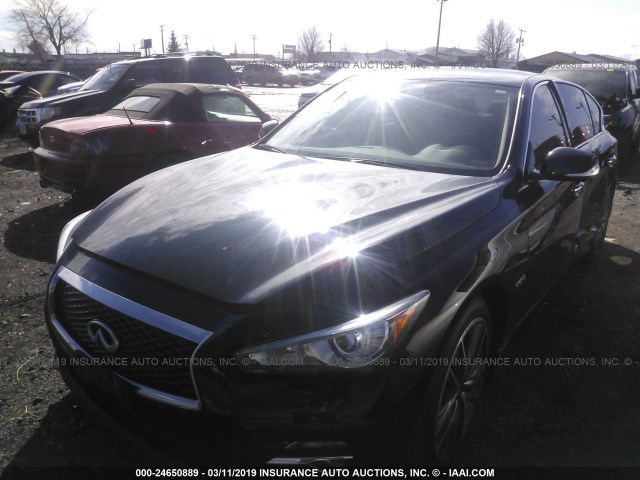 JN1AV7AR0GM530082 - 2016 INFINITI Q50 HYBRID BLACK photo 2