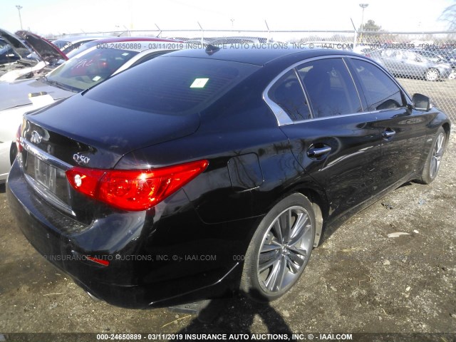 JN1AV7AR0GM530082 - 2016 INFINITI Q50 HYBRID BLACK photo 4