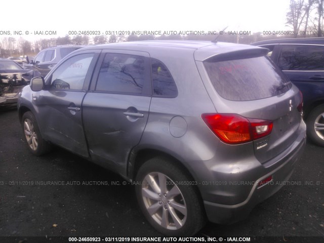 JA4AR4AUXCZ002223 - 2012 MITSUBISHI OUTLANDER SPORT SE GRAY photo 3