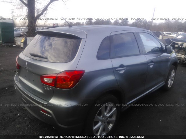 JA4AR4AUXCZ002223 - 2012 MITSUBISHI OUTLANDER SPORT SE GRAY photo 4