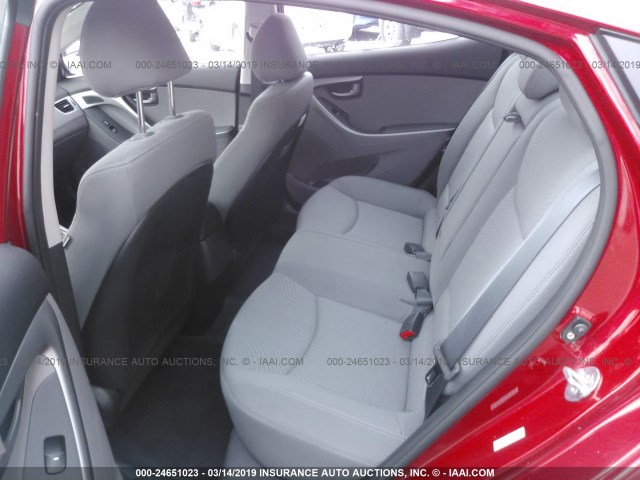 KMHDH4AE3GU543451 - 2016 HYUNDAI ELANTRA SE/SPORT/LIMITED RED photo 8