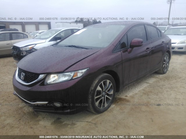 19XFB2F91DE240550 - 2013 HONDA CIVIC EXL RED photo 2