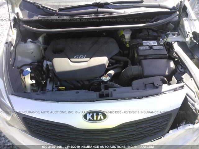 KNADM4A35D6119572 - 2013 KIA RIO LX SILVER photo 10