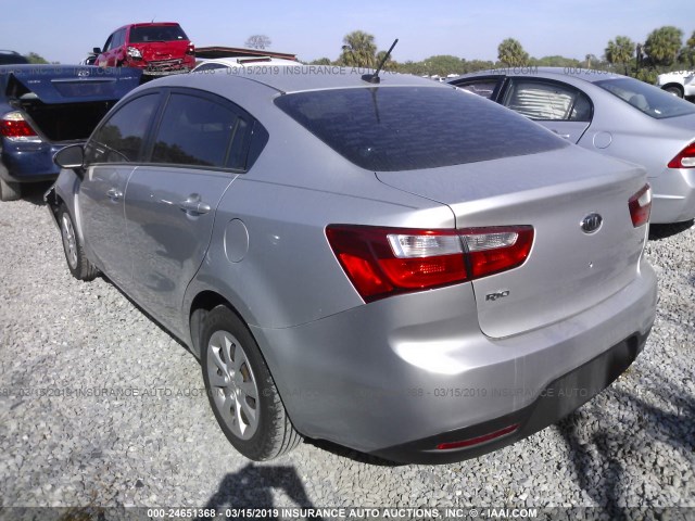 KNADM4A35D6119572 - 2013 KIA RIO LX SILVER photo 3