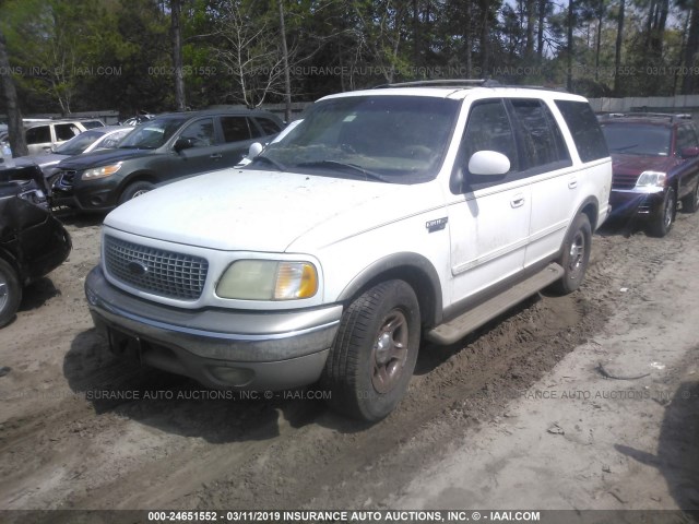 1FMRU17L31LA01933 - 2001 FORD EXPEDITION EDDIE BAUER WHITE photo 2