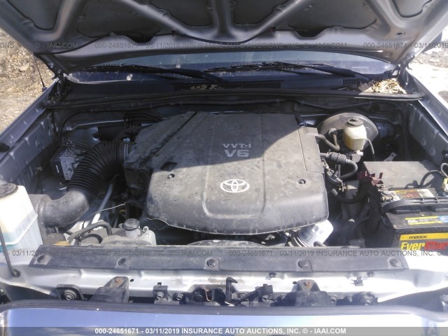 3TMJU62N18M058843 - 2008 TOYOTA TACOMA DOUBLE CAB PRERUNNER SILVER photo 10