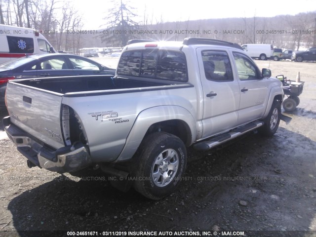 3TMJU62N18M058843 - 2008 TOYOTA TACOMA DOUBLE CAB PRERUNNER SILVER photo 4
