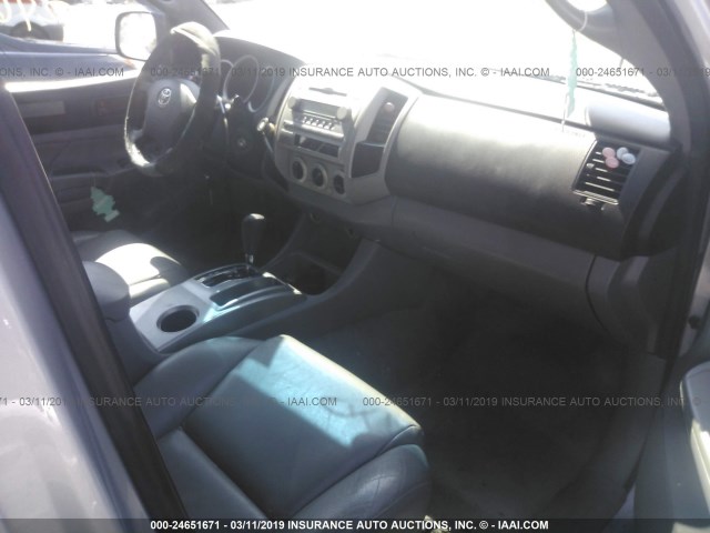 3TMJU62N18M058843 - 2008 TOYOTA TACOMA DOUBLE CAB PRERUNNER SILVER photo 5