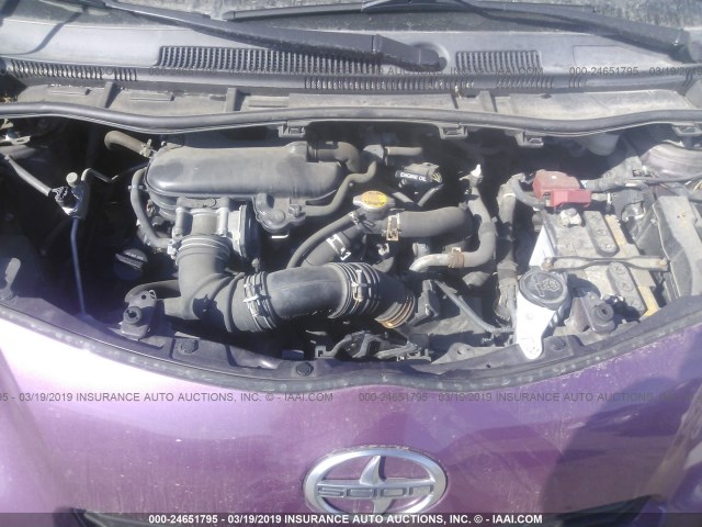 JTNJJXB0XDJ022395 - 2013 TOYOTA SCION IQ PURPLE photo 10