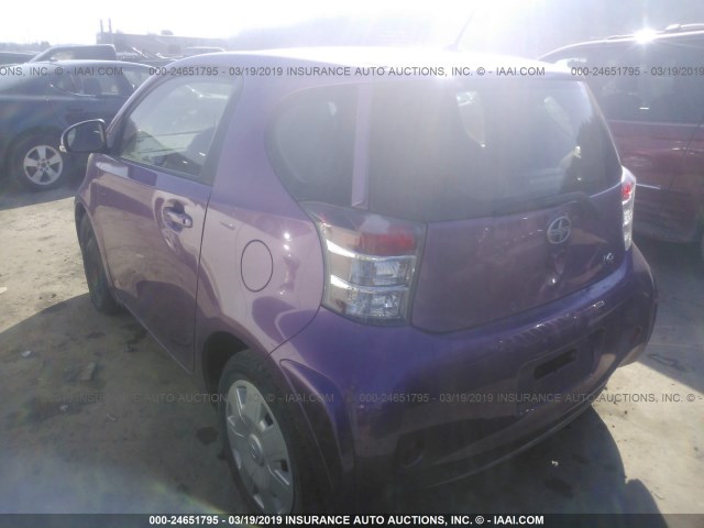 JTNJJXB0XDJ022395 - 2013 TOYOTA SCION IQ PURPLE photo 3