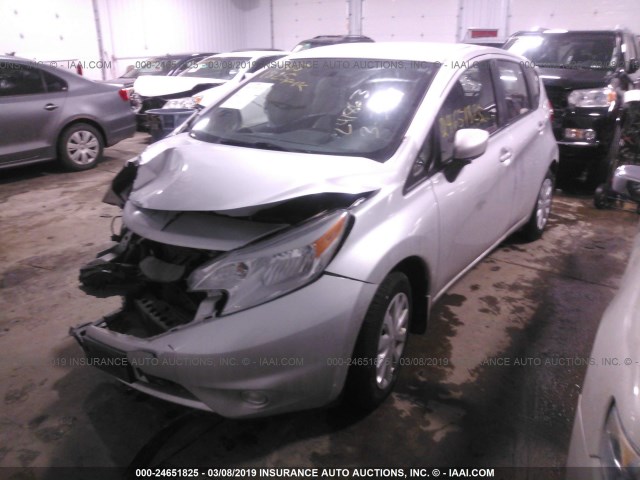 3N1CE2CPXFL356960 - 2015 NISSAN VERSA NOTE S/S PLUS/SV/SL/SR SILVER photo 2