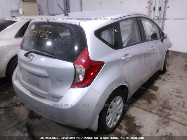 3N1CE2CPXFL356960 - 2015 NISSAN VERSA NOTE S/S PLUS/SV/SL/SR SILVER photo 4