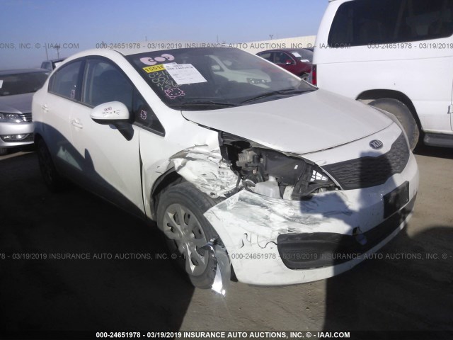 KNADM4A39D6156592 - 2013 KIA RIO LX WHITE photo 1