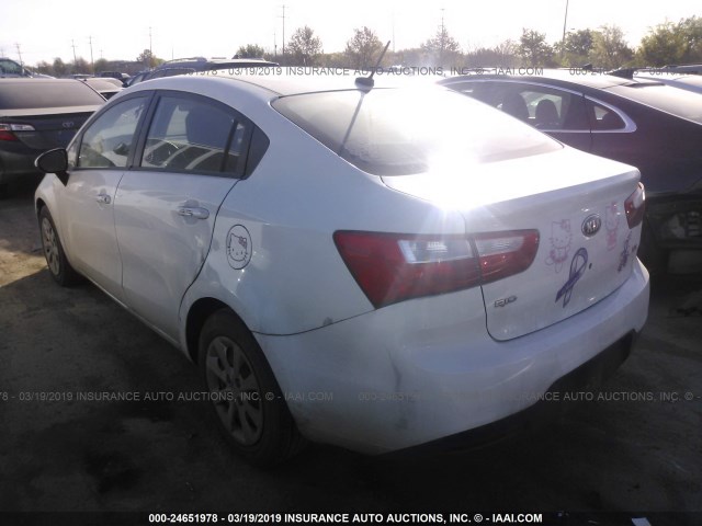 KNADM4A39D6156592 - 2013 KIA RIO LX WHITE photo 3