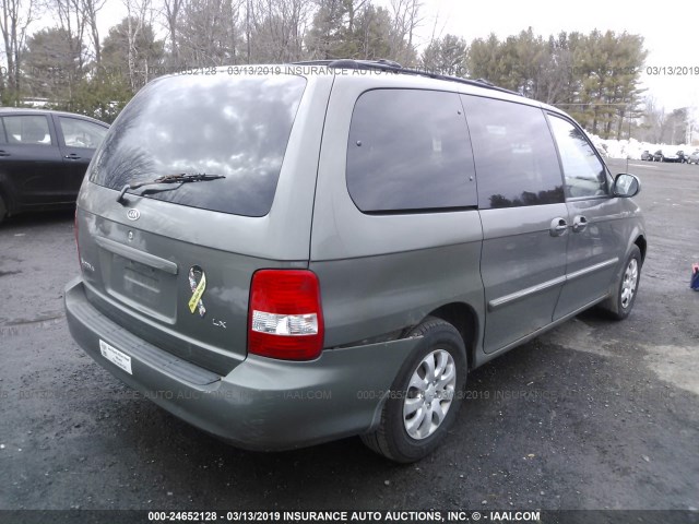 KNDUP132656629038 - 2005 KIA SEDONA EX/LX GRAY photo 4