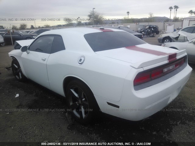 2C3CDYAG0DH536464 - 2013 DODGE CHALLENGER SXT WHITE photo 3