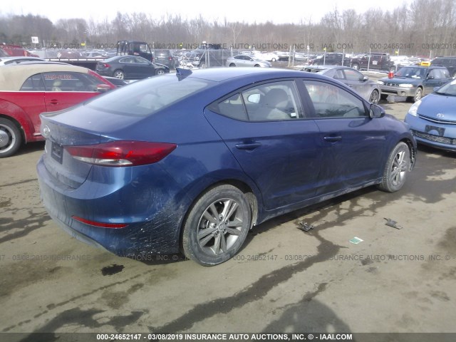 5NPD84LF2JH264570 - 2018 HYUNDAI ELANTRA SEL/VALUE/LIMITED BLUE photo 4