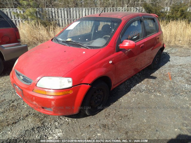 KL1TD62645B485882 - 2005 CHEVROLET AVEO LS RED photo 2