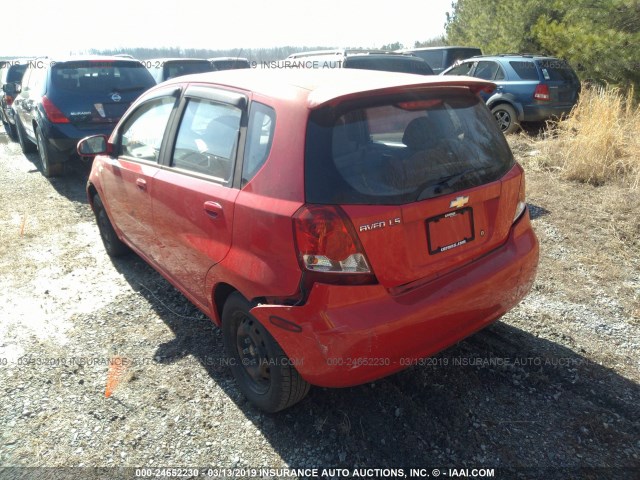 KL1TD62645B485882 - 2005 CHEVROLET AVEO LS RED photo 3
