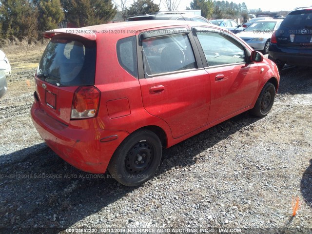 KL1TD62645B485882 - 2005 CHEVROLET AVEO LS RED photo 4