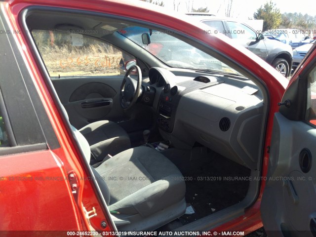KL1TD62645B485882 - 2005 CHEVROLET AVEO LS RED photo 5
