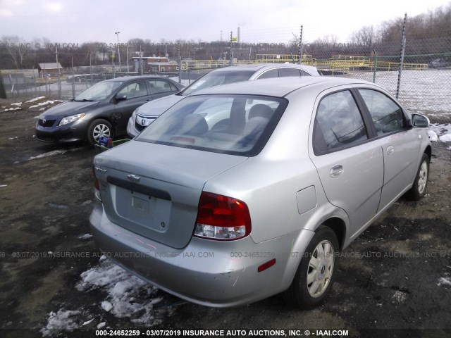 KL1TG52635B365931 - 2005 CHEVROLET AVEO LT SILVER photo 4