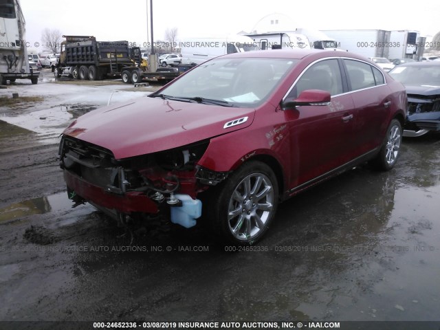 1G4GB5G36EF213945 - 2014 BUICK LACROSSE RED photo 2